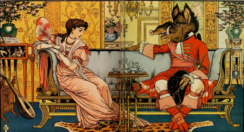 Walter Crane - The Beast courting Belle